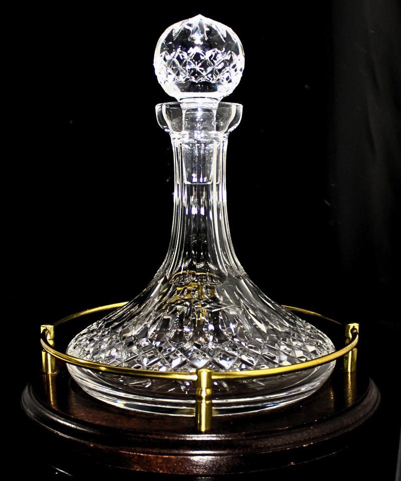 Waterford Crystal: Lismore Decanter with Base, 10" | With Wooden Base