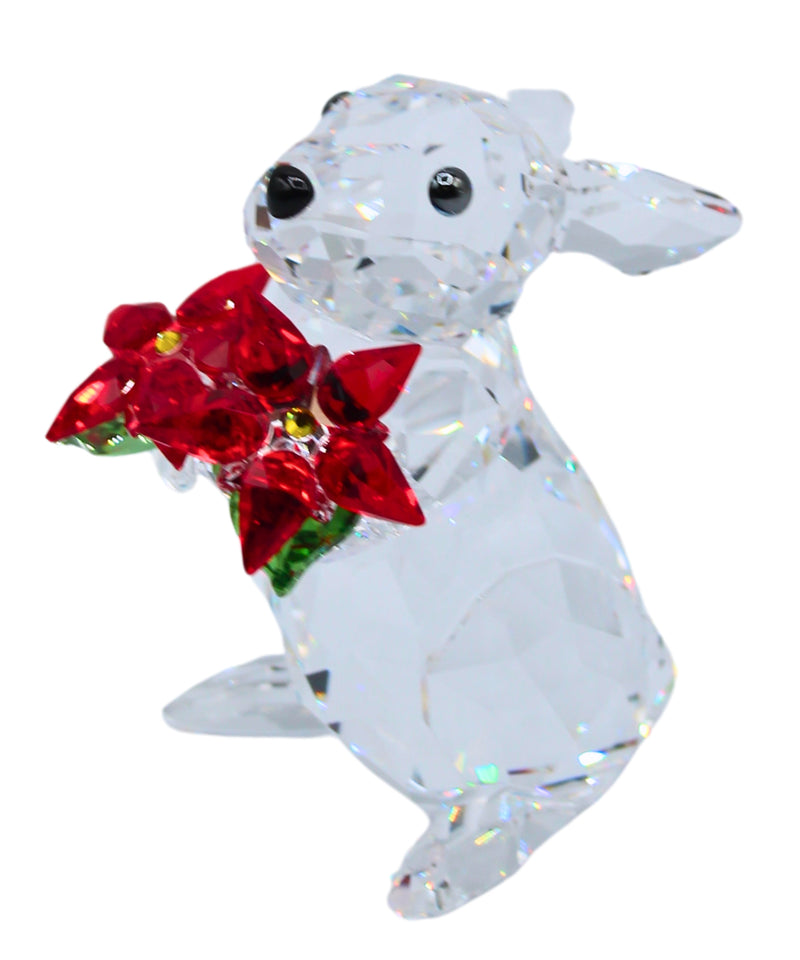 Swarovski Figurine: 1133620 Rabbit with Poinsettia