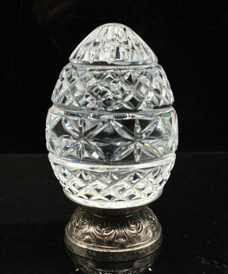 Waterford Crystal: Annual Egg Crystal Egg w/ Base-1990, 3.5"