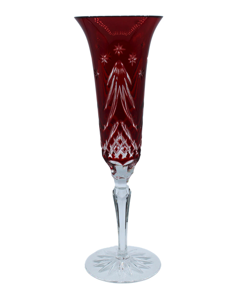 Waterford Crystal: Christmas Ruby Fluted Champagne, 9.8"