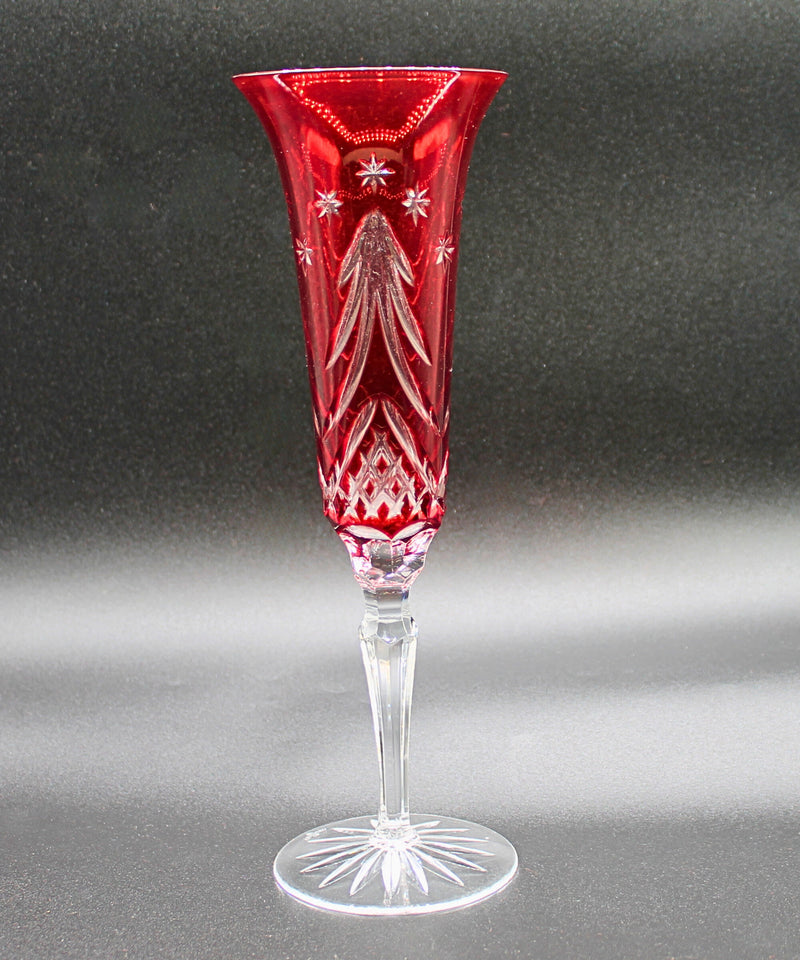 Waterford Crystal: Christmas Ruby Fluted Champagne, 9.8"