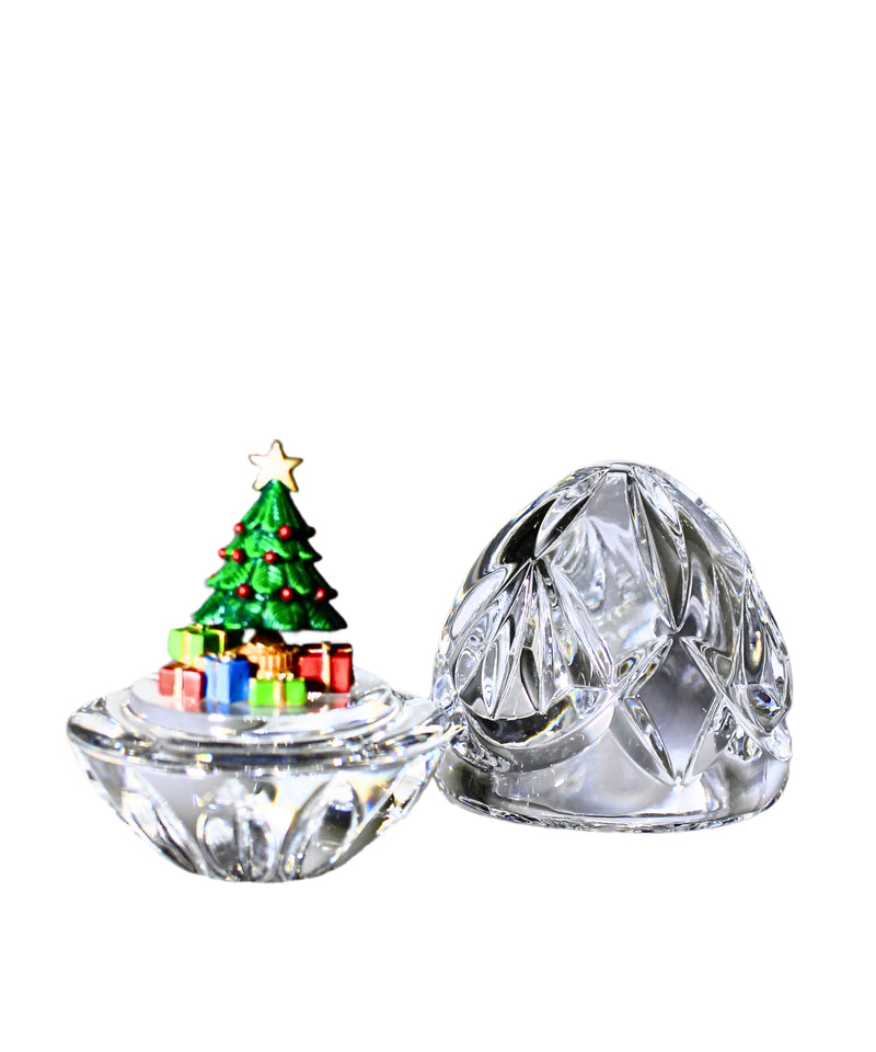 Waterford Crystal: Figurines Egg Box With Christmas Tree, 2"