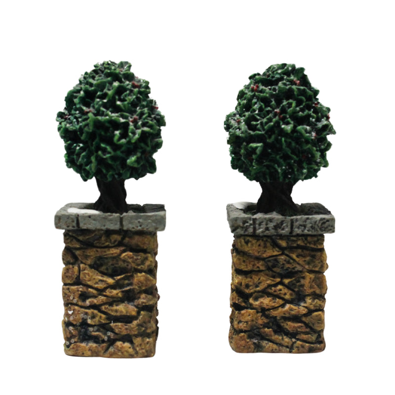 Department 56: 52649 Stone Corner Posts With Holly Tree