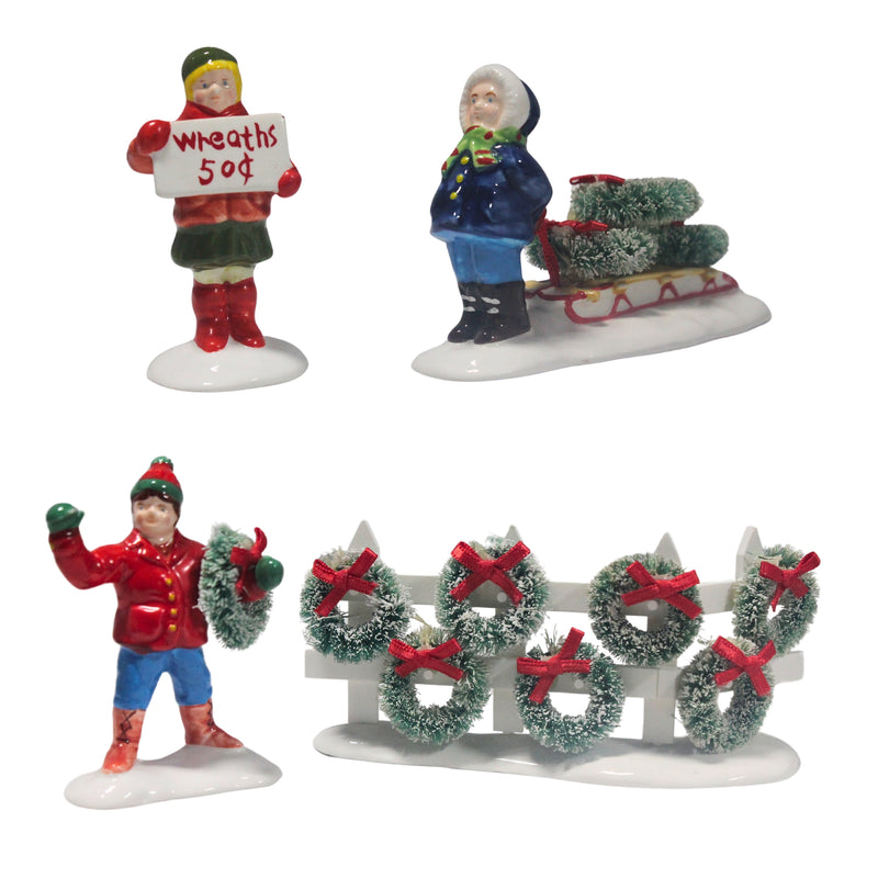 Department 56: 54089 Wreaths for Sale - Set of 4