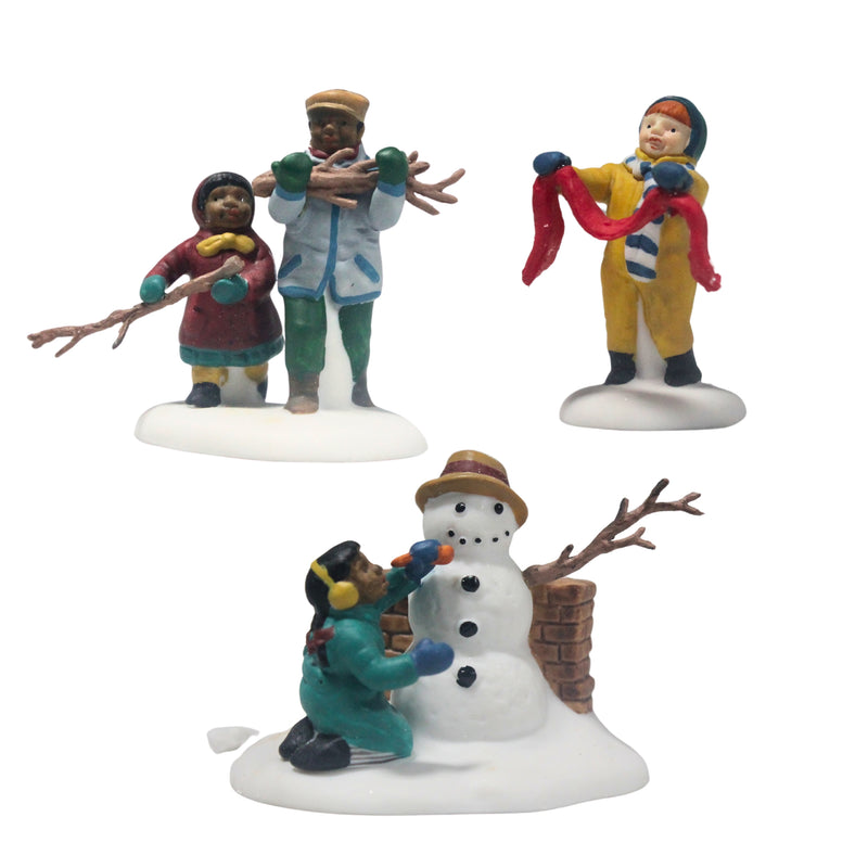 Department 56: 55565 Playing In The Snow - Set of 3