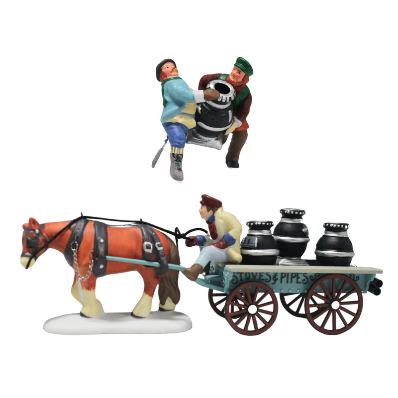 Department 56: 56593 A New Potbellied Stove for Christmas - Set of 2