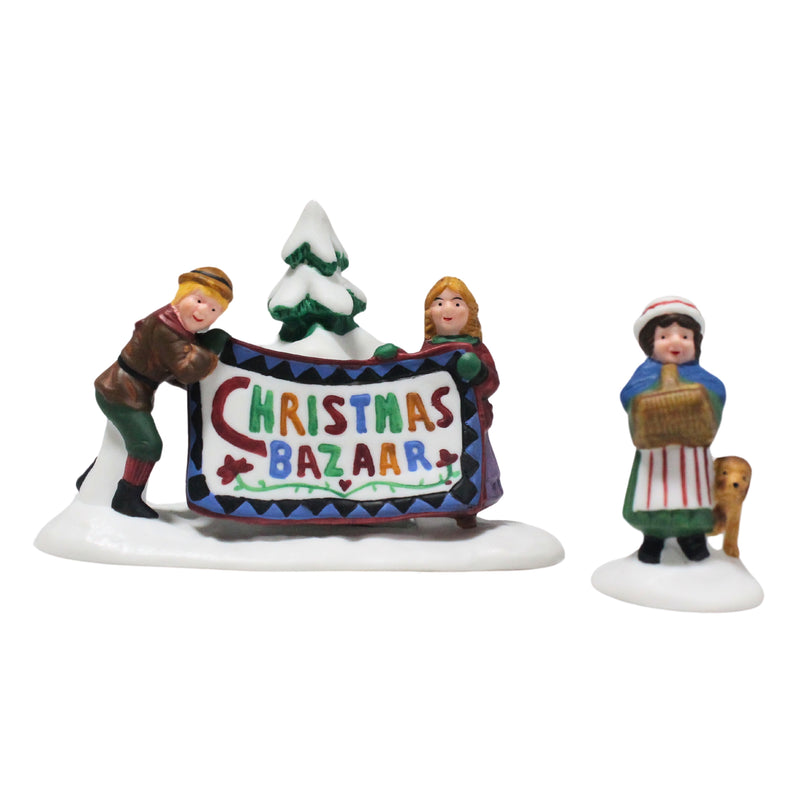 Department 56: 56598 Christmas Bazaar…Sign - Set of 2