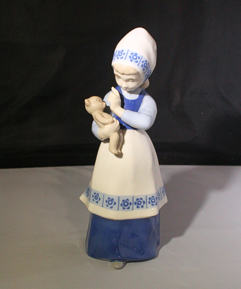 "Girl Holding Teddy Bear" Figurine