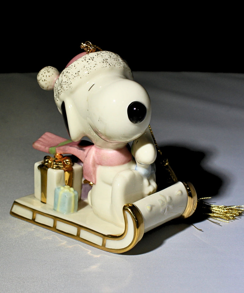 Snoopy Sledding Adventure Ornament | No Box