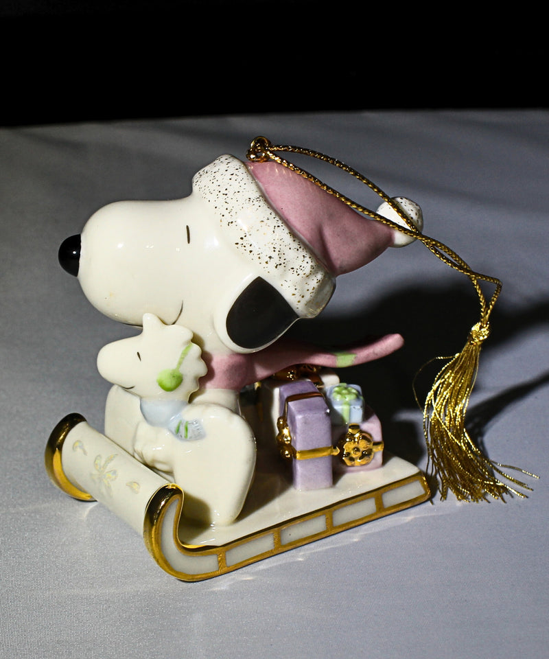 Snoopy Sledding Adventure Ornament | No Box