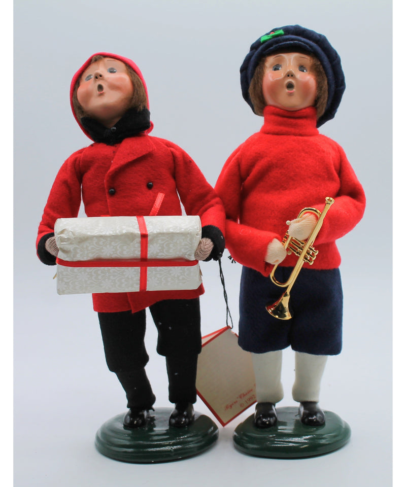 Byers Choice | Lot of 2: Child with Present & Boy with Cornet | No Boxes