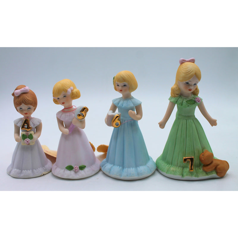 Enesco | Lot of 4: Growing Up Birthday Girls 4-7 | No Box