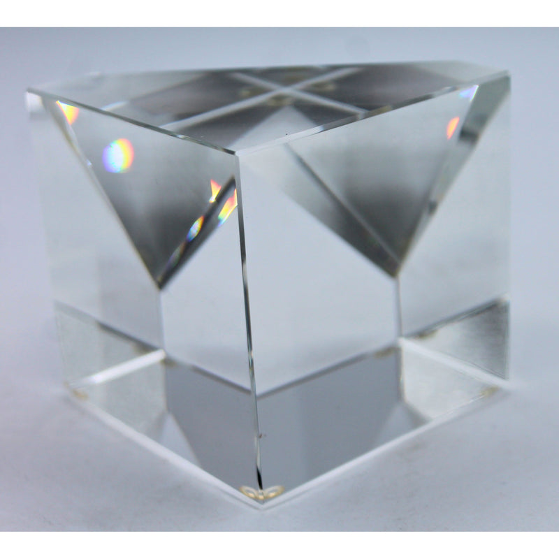 Slanted Cube Crystal Paperweight| Non-Mint Box