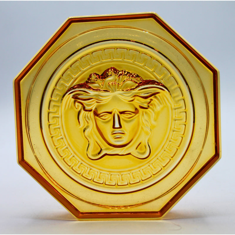 Versace | Rosenthal Medusa Lumiere Amber Crystal Coaster | No box