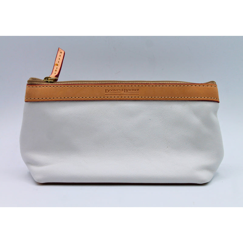 Dooney & Bourke | Cream Pebbled Double Pocket Leather Satchel | Stained