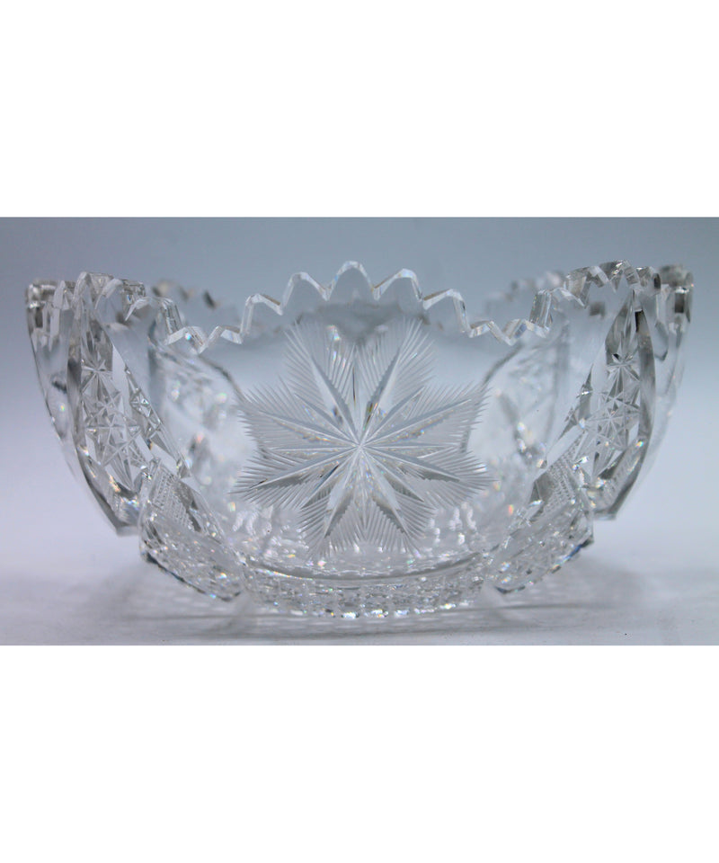 Cut Glass Bowl - 8" | Scratches