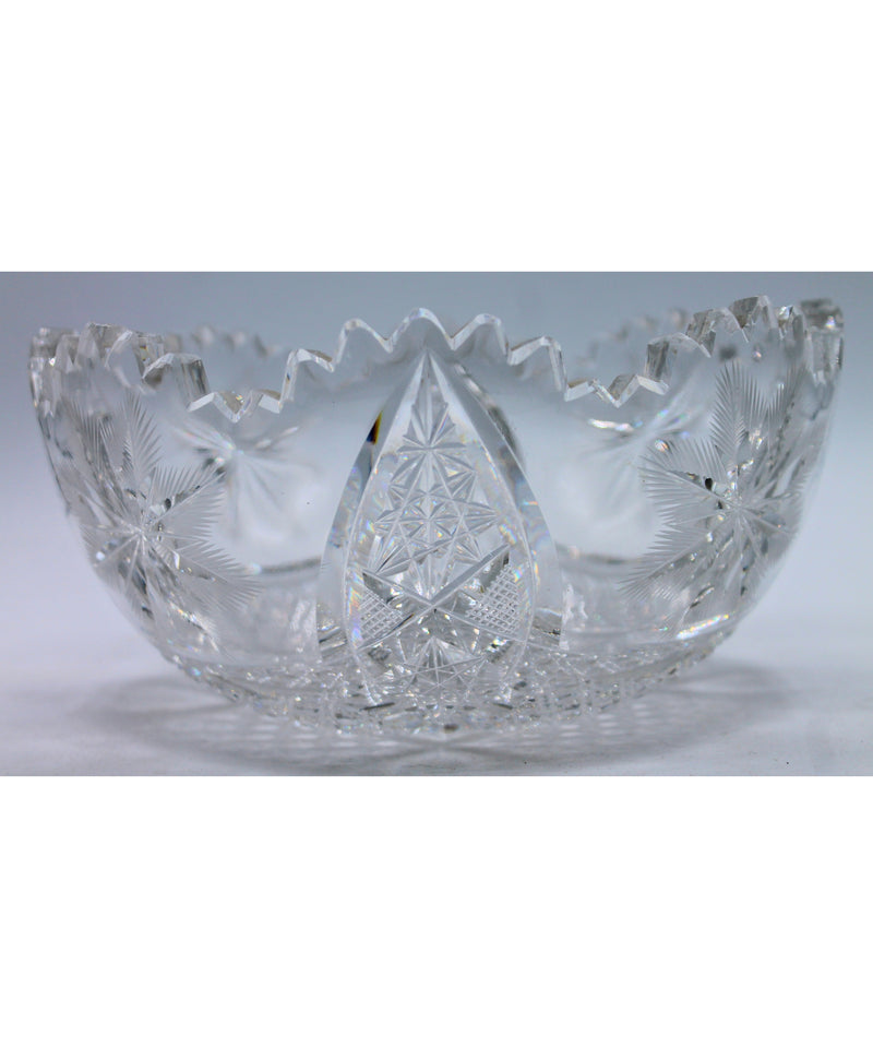 Cut Glass Bowl - 8" | Scratches