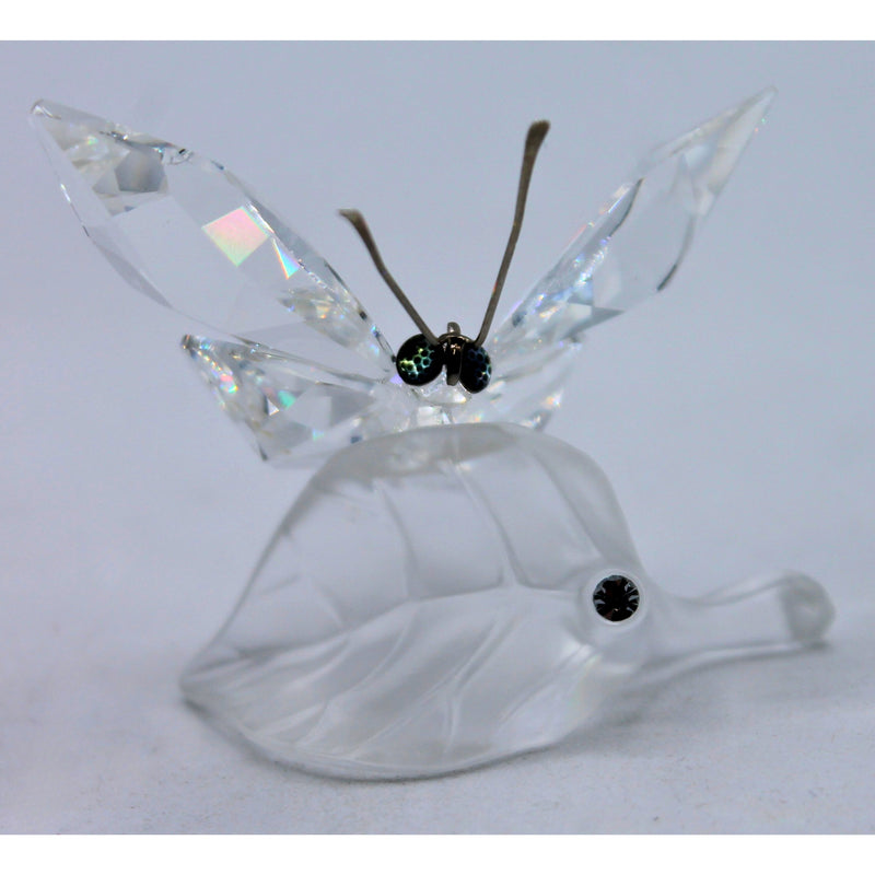 Swarovski | Lot of 2: Bee and Butterfly on Leaf | Reglued & Chipped