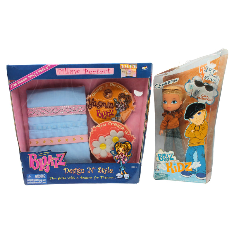 Lot of 2: Bratz Boy Kidz Cameron & Pillow Perfect | Damaged Boxes