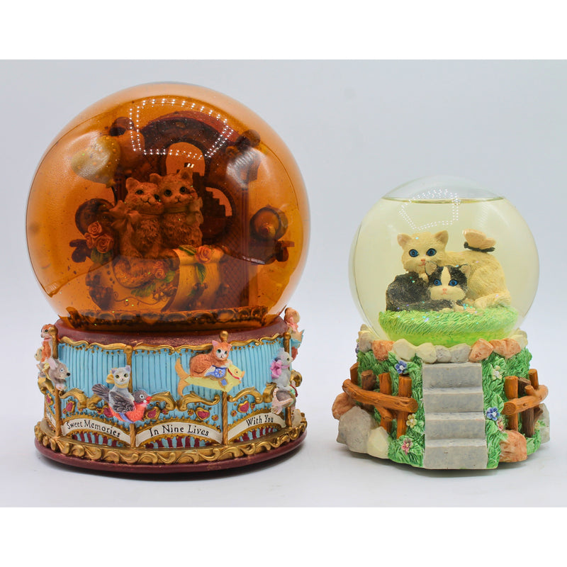 Lot of 2: Cat Snow Globes | Hazy water