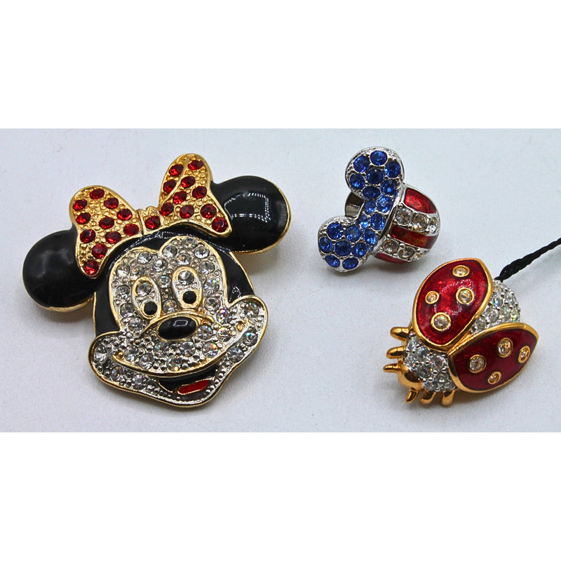 Lot of 3: Minnie, Mickey & Ladybug Brooch/Pin | No Boxes