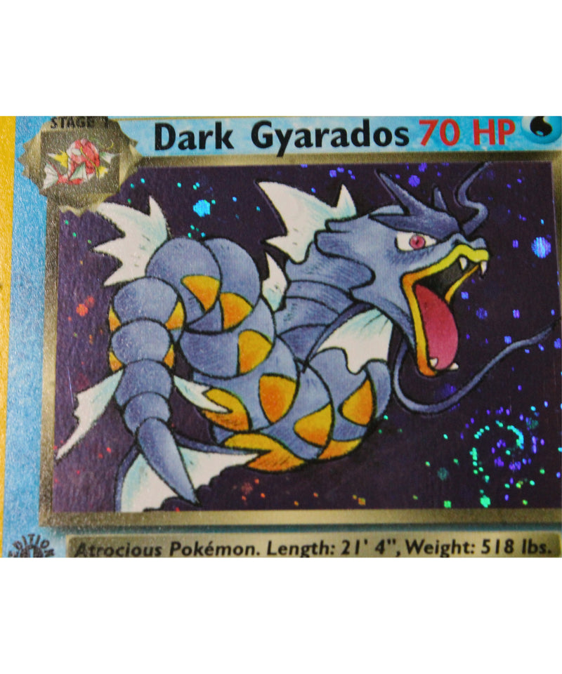 Pokemon | 1st Edition Rare Holo Dark Gyarados 8/82 with SWIRL | Excellent