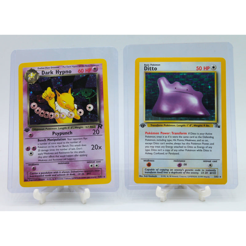 Lot of 2: 1st Edition Rare Holo Ditto & Dark Hypno SWIRL | Excellent Condition