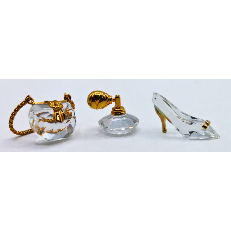 Lot of 3: High Heeled Shoe, Gold Handbag, and Perfume Atomizer | Please Read