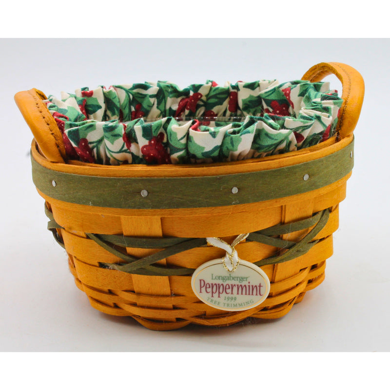 Lot of 4: Longaberger Peppermint Baskets, Green Basket & Bell | Please Read