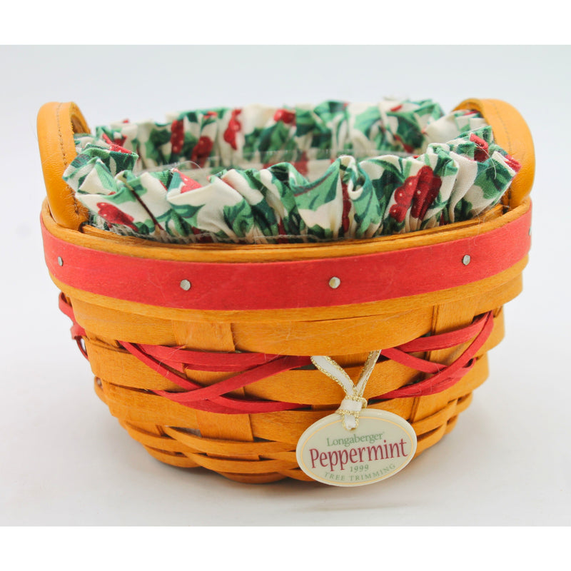 Lot of 4: Longaberger Peppermint Baskets, Green Basket & Bell | Please Read