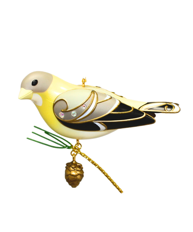 Hallmark Ornament: 2021 Lady Evening Grosbeak | QXE3225 | Beauty of Birds