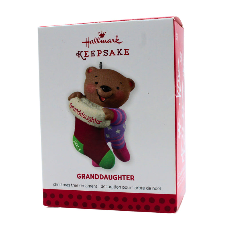 Hallmark Ornament: 2013 Granddaughter | QXG1912 | Teddy Bear