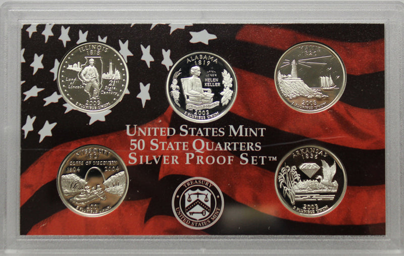 Random Proof Silver State Quarter Set Gem Cameo No Box/COA