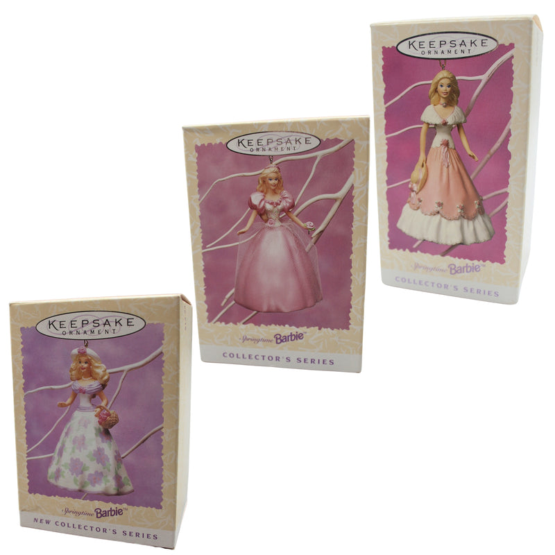 Set of 3 Springtime Barbie Hallmark Ornaments | 1995-1997 | Full Series