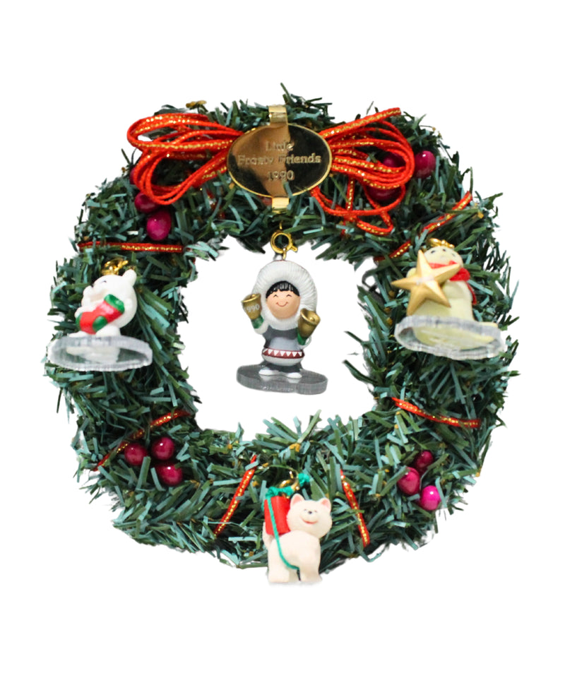 Hallmark Ornament: 1990 Little Frosty Friends Memory Wreath | XPR9724