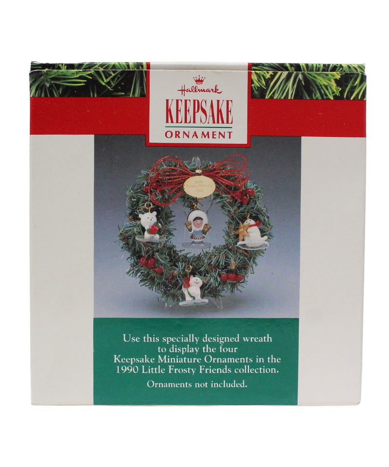 Hallmark Ornament: 1990 Little Frosty Friends Memory Wreath | XPR9724