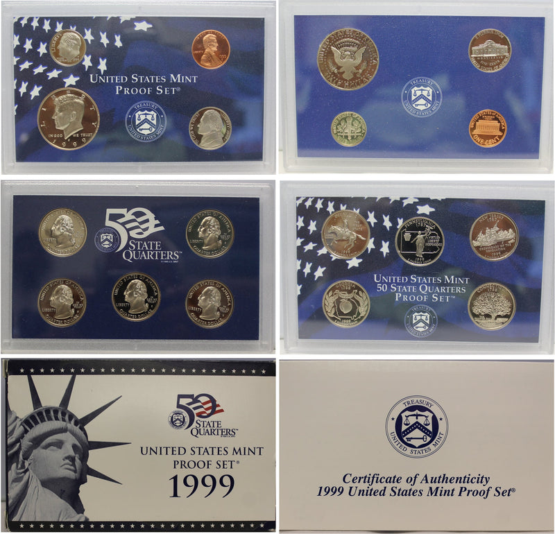 1999 Proof Set CN-Clad (OGP) 9 coins