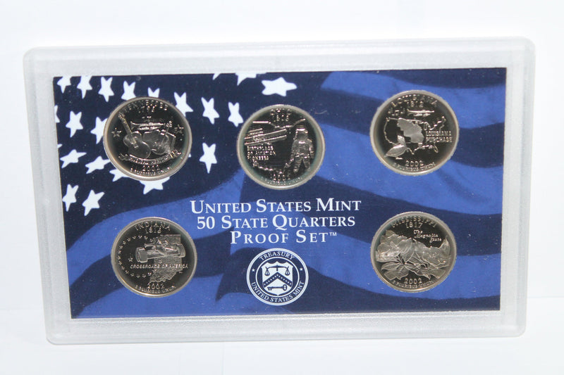 2002 State Quarter Proof Set CN-Clad (OGP) 5 coins