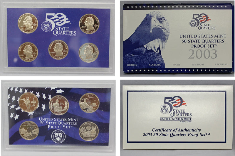 2003 State Quarter Proof Set CN-Clad (OGP) 5 coins