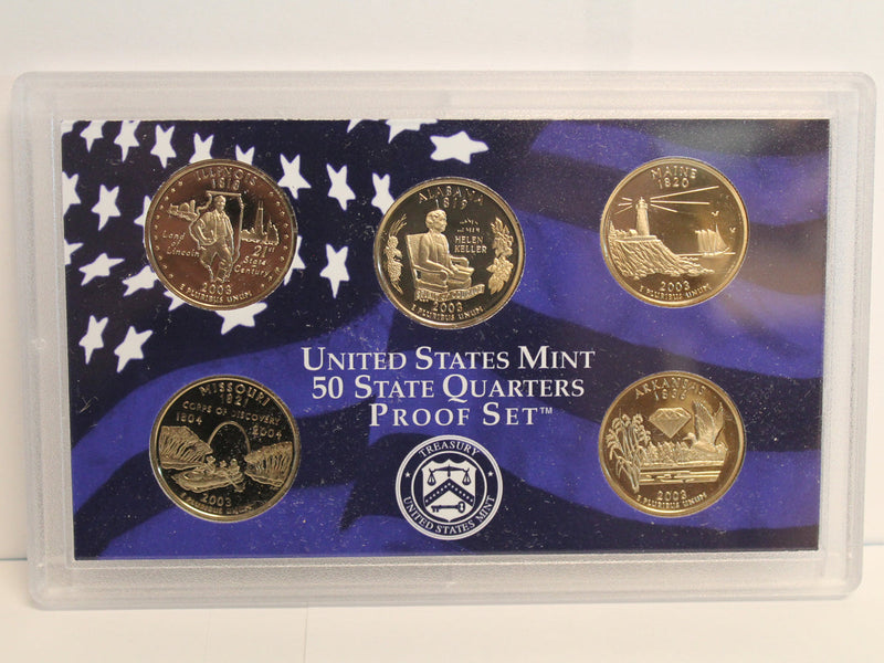 2003 State Quarter Proof Set CN-Clad (OGP) 5 coins