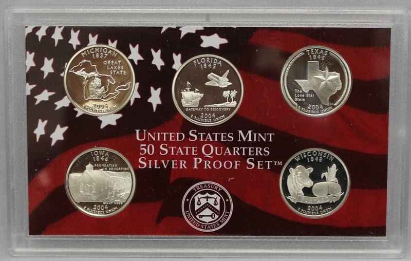 2004 State Quarter Proof Set 90% Silver (OGP) 5 coins