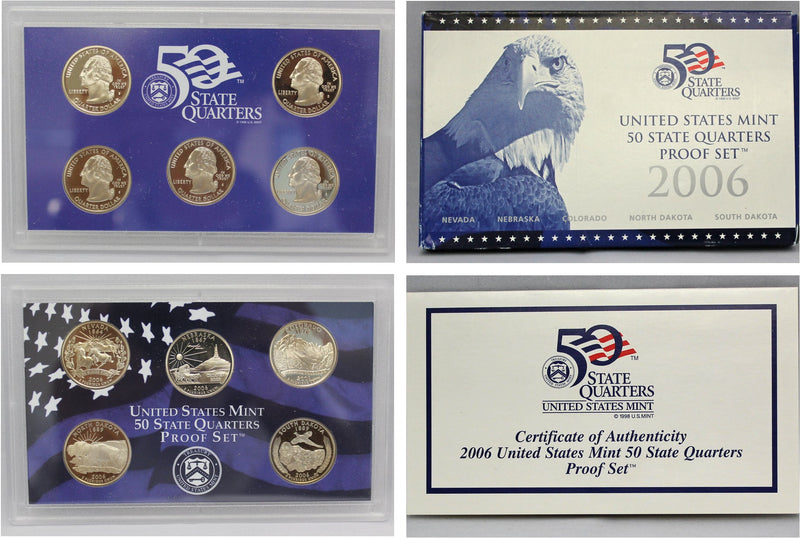 2006 State Quarter Proof Set CN-Clad (OGP) 5 coins