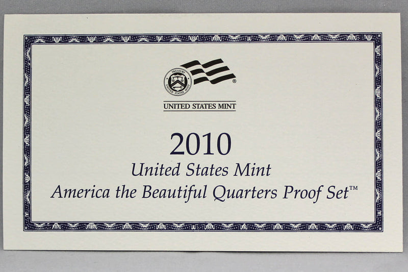 2010 America the Beautiful Quarter Proof Set CN-Clad (OGP) 5 coins