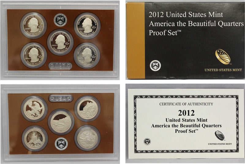 2012 America the Beautiful Quarter Proof Set CN-Clad (OGP) 5 coins