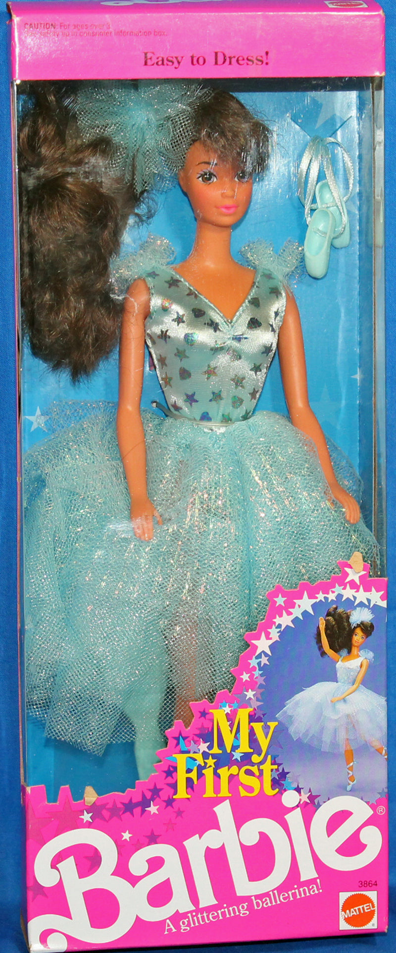 1991 My First Barbie Brunette Glittering Ballerina Barbie (3864)