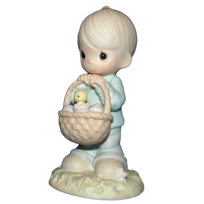 Precious Moments Figurine: 109924 Wishing You a Basket Full of Blessings | Boy