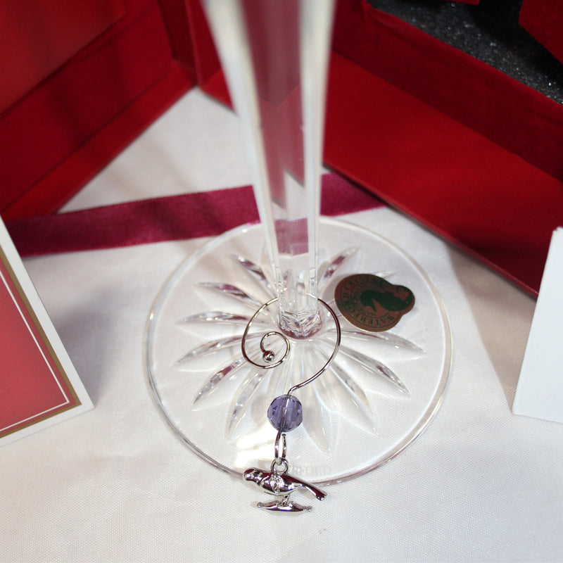 Waterford Crystal Champagne Flute: 4 Calling Birds, 2006 | 12 Days of Christmas