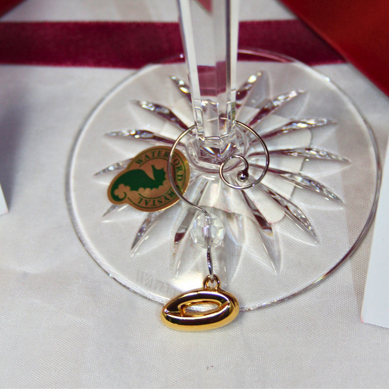 Waterford Crystal Champagne Flute: 5 Gold Rings, 2007 | 12 Days of Christmas