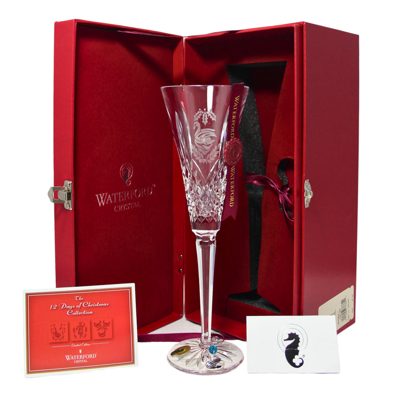 Waterford Crystal Champagne Flute: 7 Swans A-Swimming, 2008 | 12 Days of Christmas