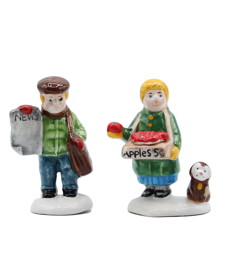 Department 56: 51292 Apple Girl / Newspaper Boy - Set of 2